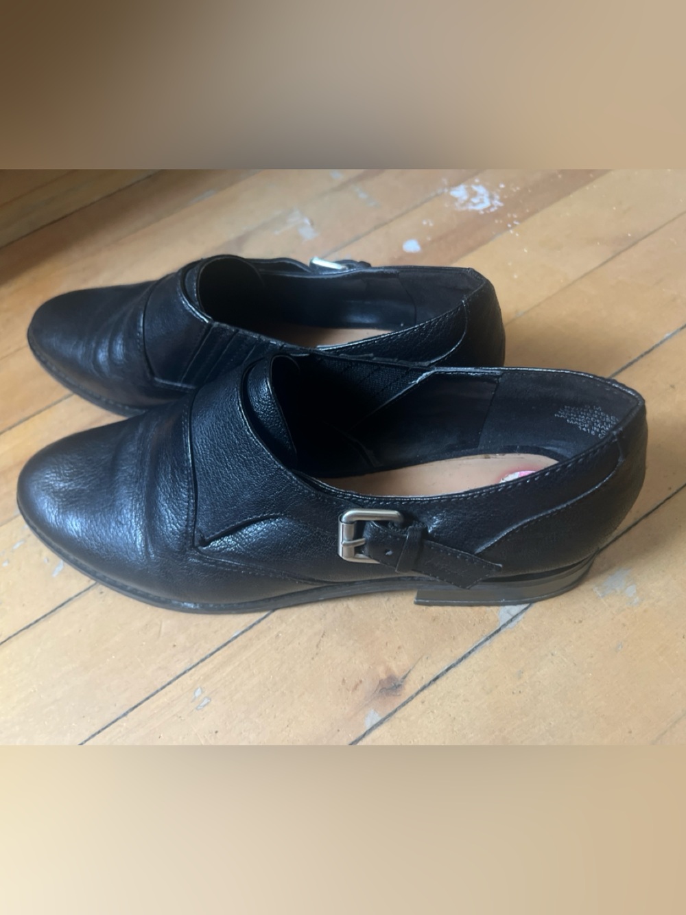 Nine West Black Leather monk strap shoes